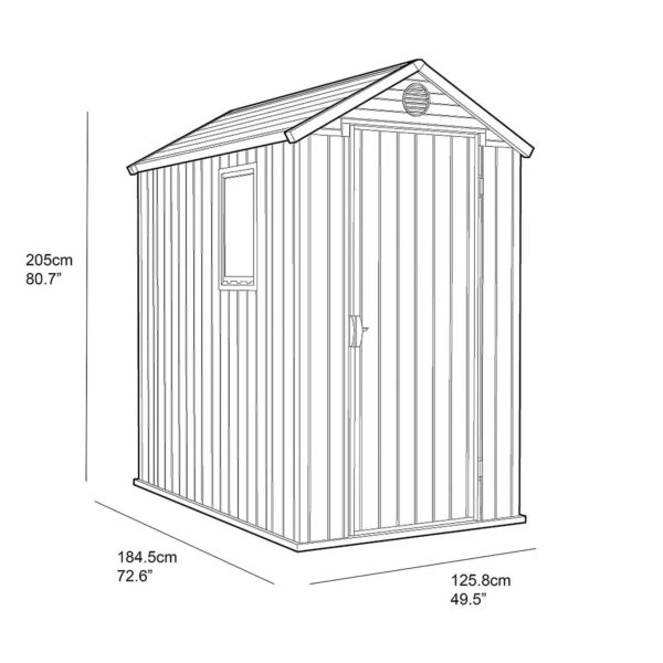 Keter Darwin 6x4 ft Plastic Shed with floor –  Brown - Image 11