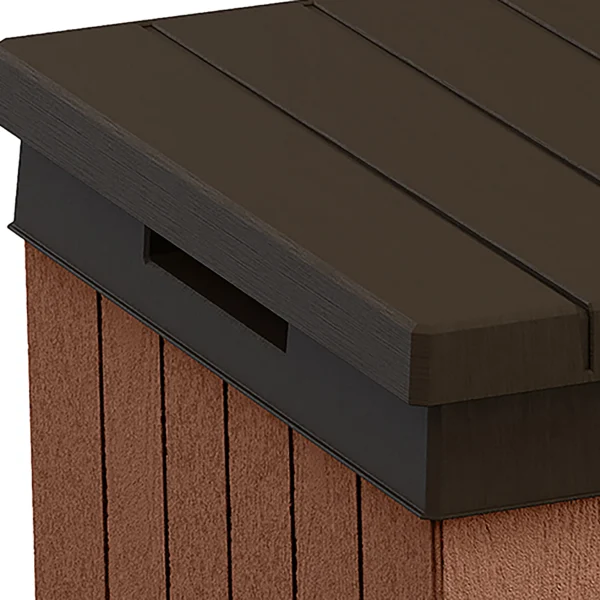 Keter Darwin Wood effect Composite 5x2 Garden storage bench box 570L - Image 7