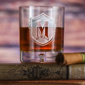 Fivetownsgift Monogrammed Initial Whiskey & Scotch Glasses