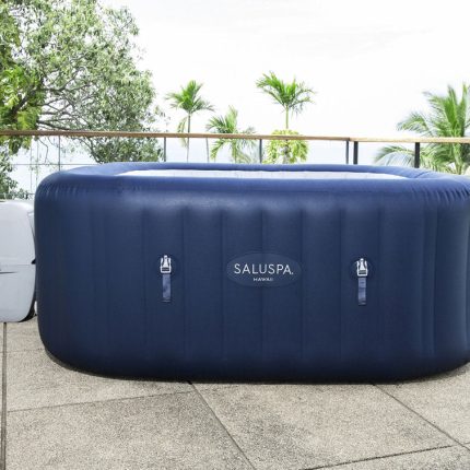 Bestway Saluspa Hawaii Airjet Inflatable Hot Tub With Energysense Cover Blue