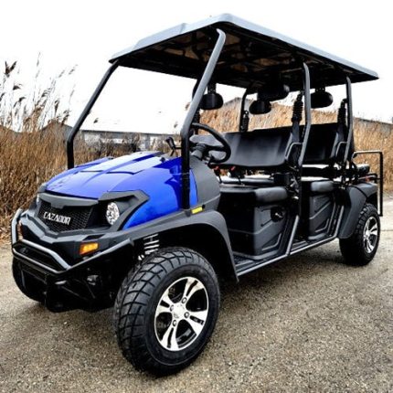 6 Seater Gas Golf Cart Gvx Limo Efi Utility Vehicle Six Passenger Utv 2wd/4wd – Cazador Limo 400cc – Blue Windshield Add