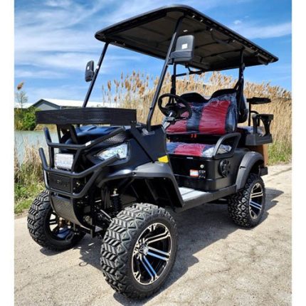 48v Electric Golf Cart 4 Seater Lifted Renegade+ Edition Utility Golf Utv Compare To Coleman Kandi 4p – Matte Black