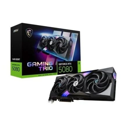 Msi Nvidia Geforce Rtx 5080 Gaming Trio Overclocked Triple Fan 16gb Gddr7 Pcie 5.0 Graphics Card